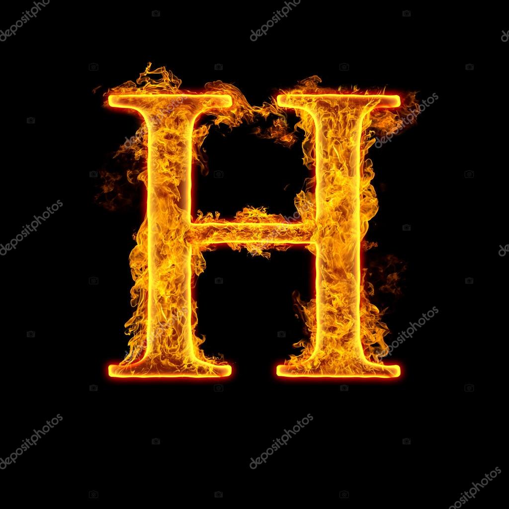 Fire alphabet letter H Stock Photo by ©cookelma 33713725