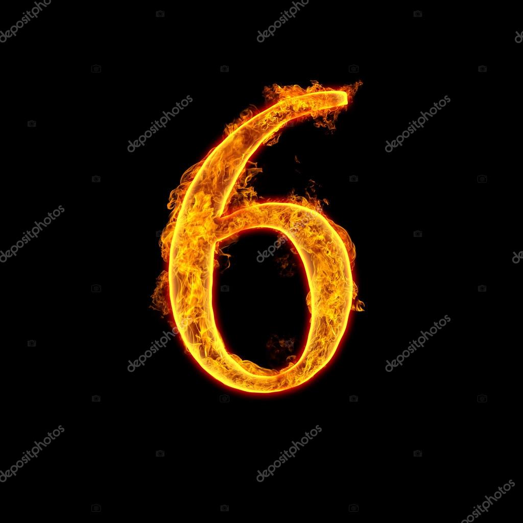 Fire alphabet number 6 six Stock Photo by ©cookelma 34768281