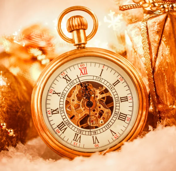 Reloj de bolsillo de Navidad — Foto de Stock