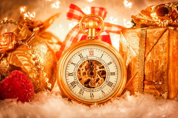 Reloj de bolsillo de Navidad —  Fotos de Stock