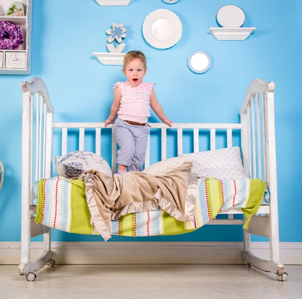 Baby on the bed — Stock Photo, Image