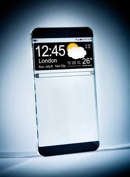 Smartphone con pantalla transparente . —  Fotos de Stock