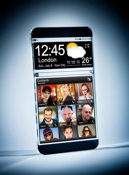 Smartphone avec écran transparent . — Photo