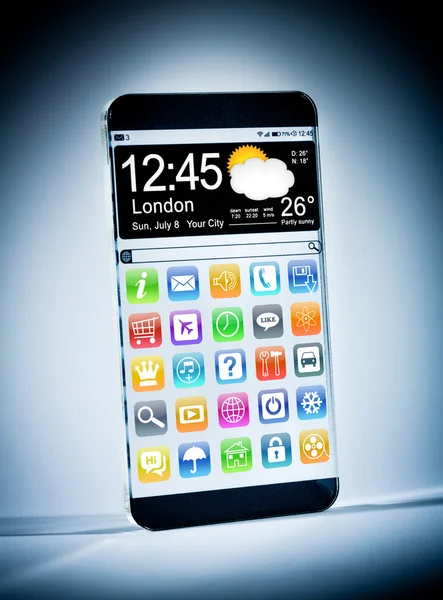 Smartphone with a transparent display. — Stock Photo, Image