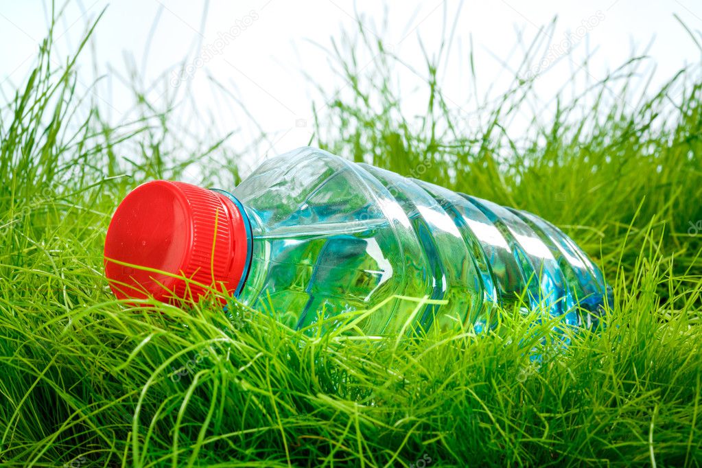 Water bottle on the grass