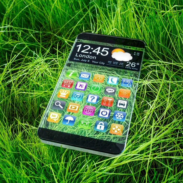 Smartphone with a transparent display. — Stock Photo, Image