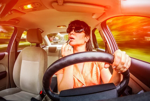 Condução de um carro — Fotografia de Stock