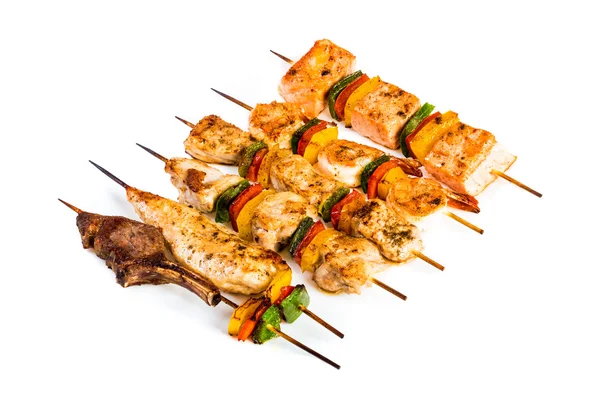 Tasty grilled meat, shish kebab — Stock Photo, Image