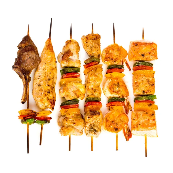 Tasty grilled meat, shish kebab — Stock Photo, Image