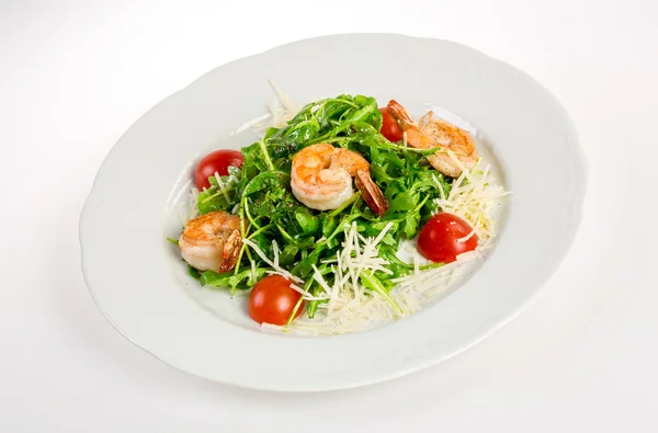 Salade d'éruca et crevettes — Photo