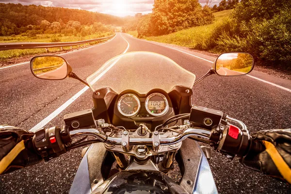 Biker First-person view — Stock Photo, Image