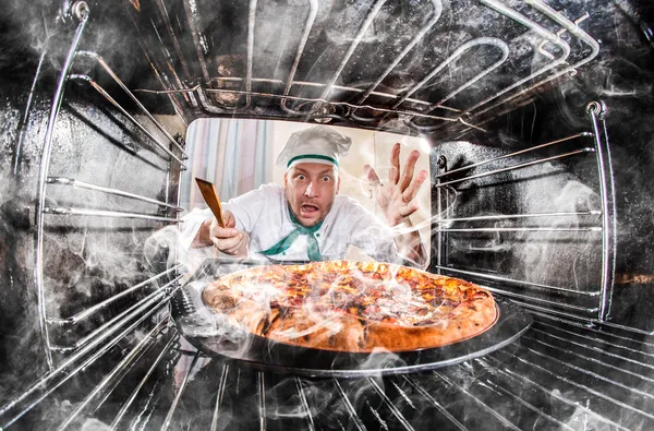 Chef divertido perplejo y enojado. El perdedor es el destino ! — Foto de Stock