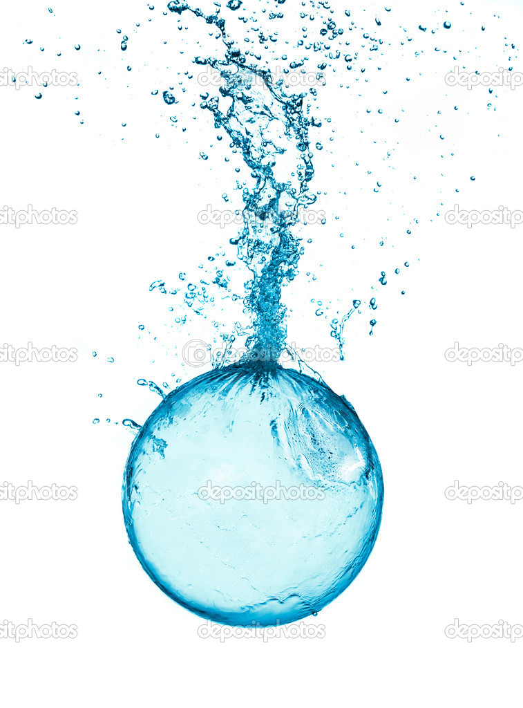 Splash water ball isolated Stock Photo by cookelma 49120555