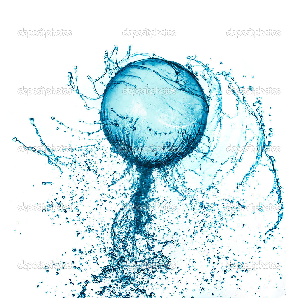 Splash water ball isolated — Stock Photo © cookelma 49120563