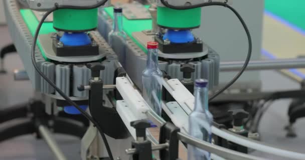 Sticle Linia Producție Fabrică Sau Fabrică — Videoclip de stoc