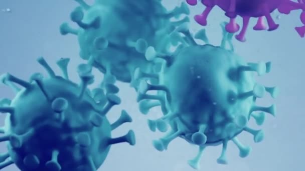 Covid 대유행성 현미경 바이러스 매크로 클로즈업 — 비디오