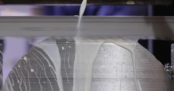 Moderne Maskine Saw Skæring Metal Moderne Forarbejdning Teknologi – Stock-video