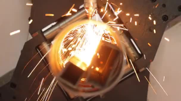 Лазерная Резка Металла Чпу Современные Промышленные Технологии Making Industrial Details — стоковое видео