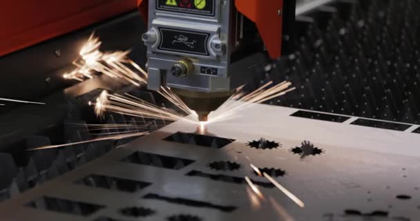 Cnc Lazer Kesimi Metal Modern Endüstriyel Teknoloji Küçük Bir Alan — Stok video