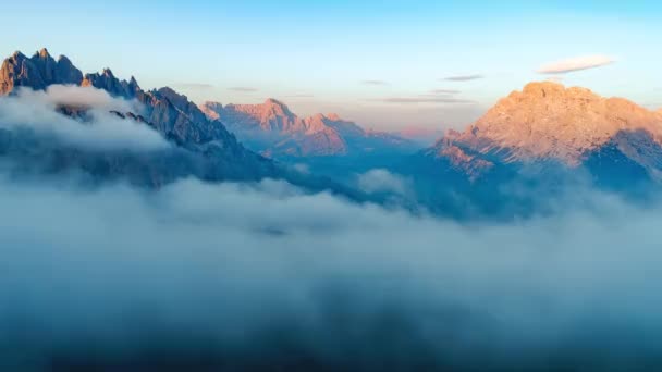 Parque Nacional Naturaleza Tre Cime Los Alpes Dolomitas Hermosa Naturaleza — Vídeo de stock