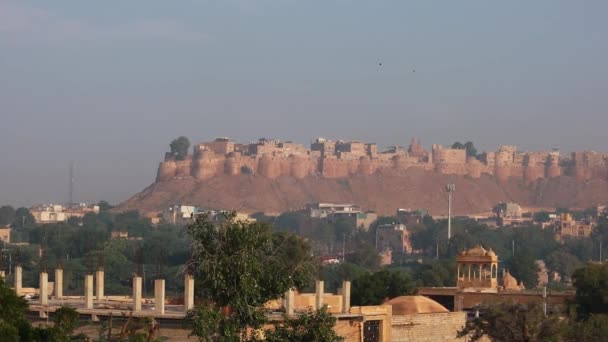 Fuerte Jaisalmer Está Situado Ciudad Jaisalmer Estado Indio Rajastán Cree — Vídeo de stock