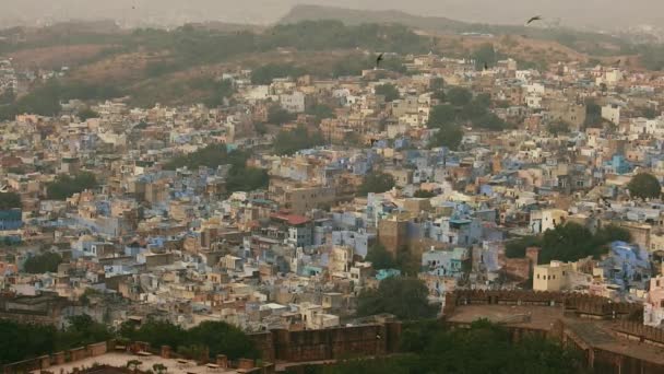 Jodhpur Also Blue City Second Largest City Indian State Rajasthan — стокове відео