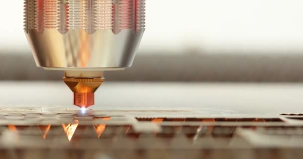 Cnc Laser Cut Metal Сучасна Індустріальна Технологія Making Industrial Details — стокове відео