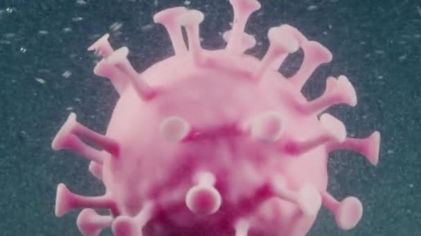Covid 19パンデミック顕微鏡ウイルス分子マクロクローズアップ — ストック動画