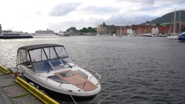 Old Hanseatic Havn Bergen – stockvideo