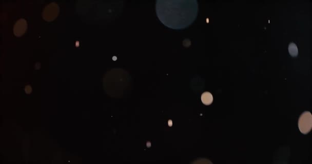 暗黒地に浮遊する抽象粒子ボケ — ストック動画