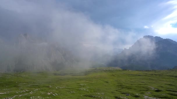 National Nature Park Tre Cime Dolomiterna Alperna Vacker Natur Italien — Stockvideo