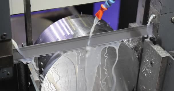 Modern Machine Saw Cutting Metal Modern Processing Technology — Stock Video