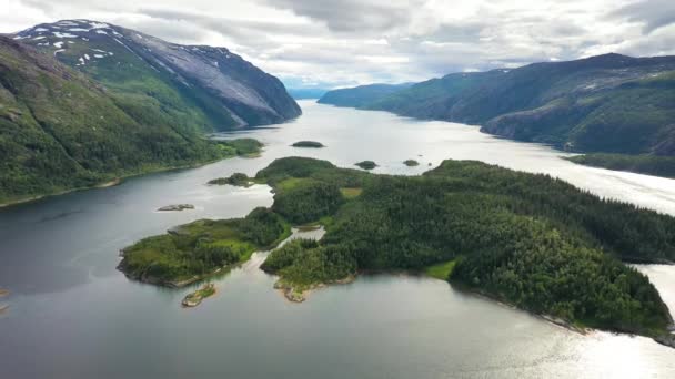 Material Aéreo Hermosa Naturaleza Norway — Vídeos de Stock