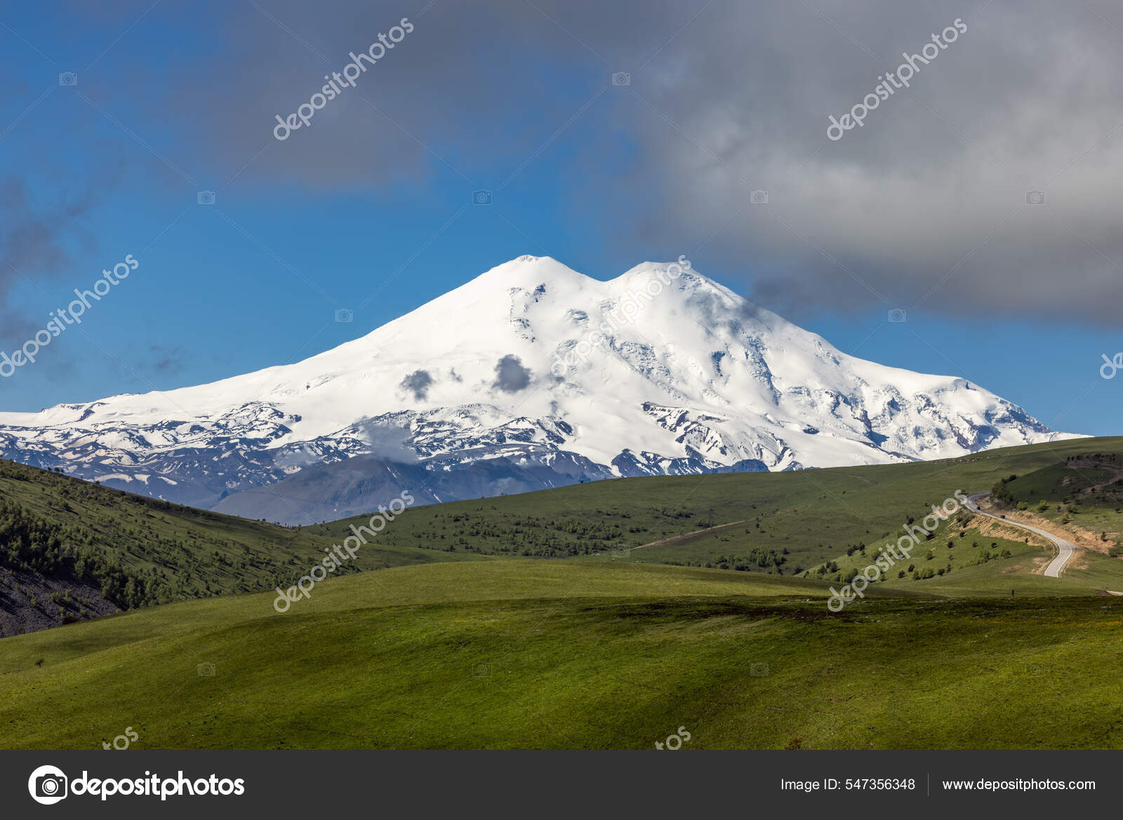 Elbrus Region Beautiful Landscape Nature Mount Elbrus Visible.