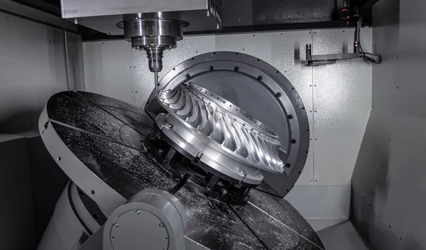 Fresadora Cnc Metalurgia Corte Metal Moderna Tecnología Procesamiento Pequeña Profundidad — Foto de Stock