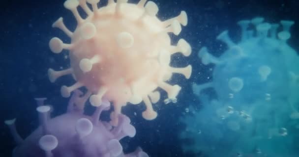 Covid 대유행성 현미경 바이러스 매크로 클로즈업 — 비디오