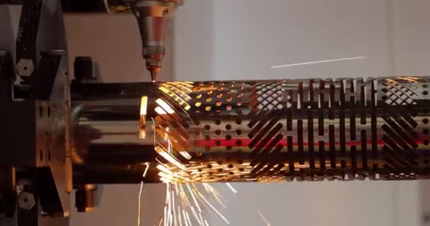 Cnc Corte Por Láser Metal Tecnología Industrial Moderna Fabricación Detalles — Vídeo de stock