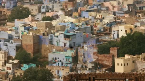 Jodhpur Ayrıca Mavi Şehir Hindistan Rajasthan Eyaletinin Ikinci Büyük Şehridir — Stok video