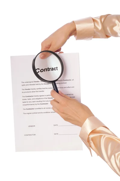 Características del contrato — Foto de Stock