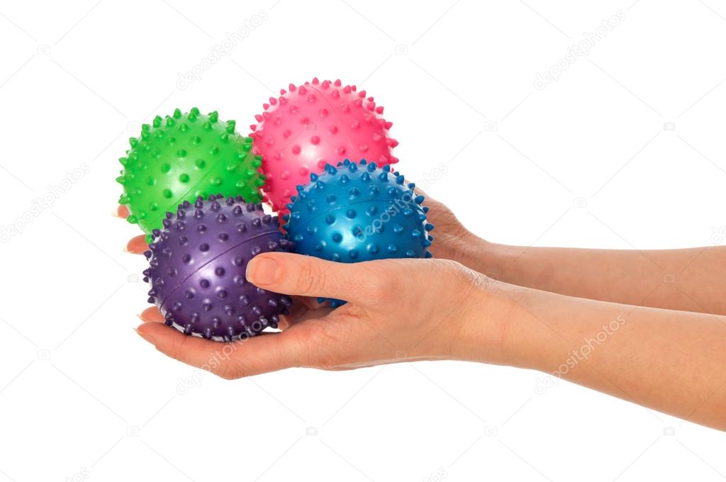 Four colored massage balls