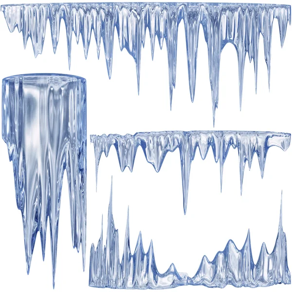 Blue cold icicles — Stock Photo, Image