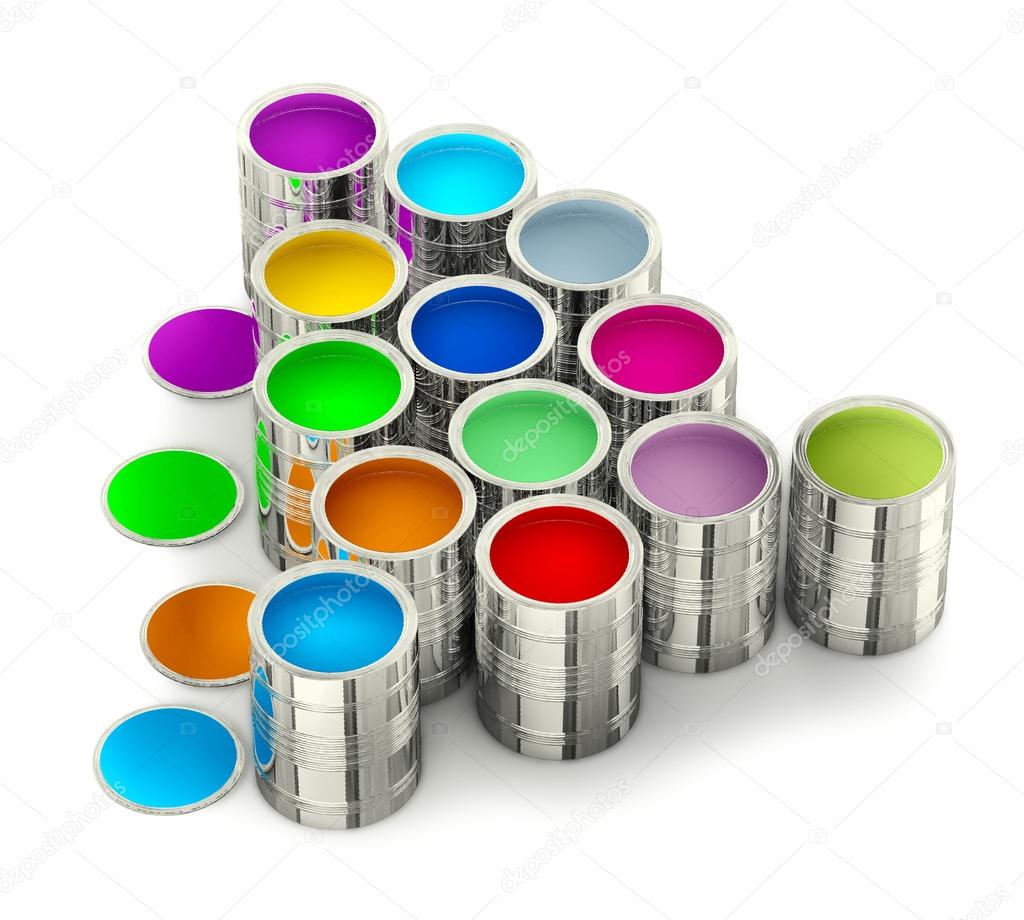 Download latas com tintas coloridas — Fotografias de Stock © merzavka #12761041