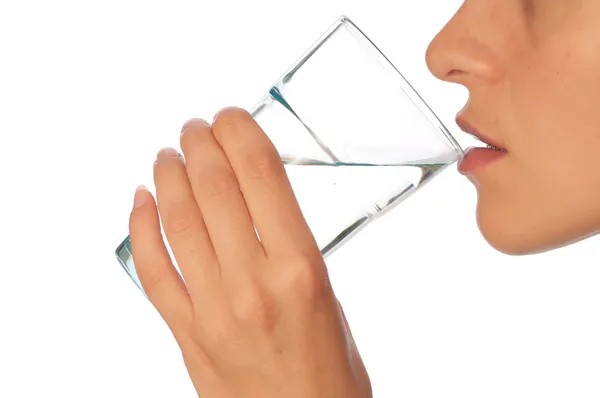 Drinking mineral water — Stock Photo, Image