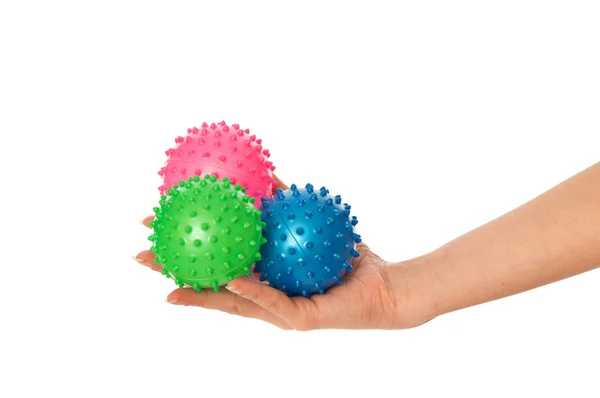 Three colored massage balls — Stock Photo, Image