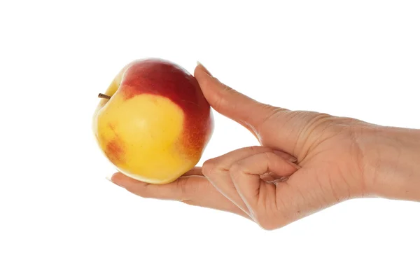 Yellow with red-edged apple — Stock Photo, Image