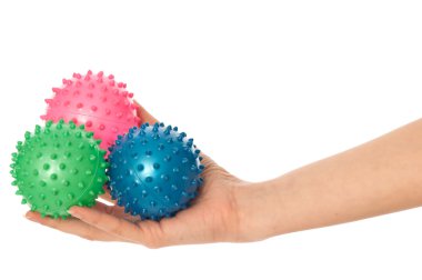 Three colored massage balls clipart
