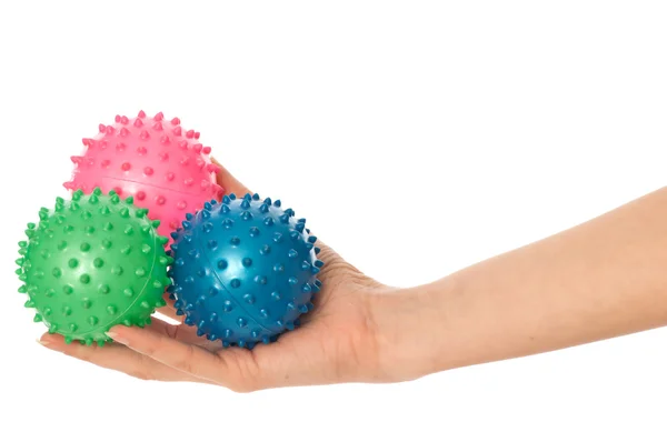 Three colored massage balls — Stock Photo, Image