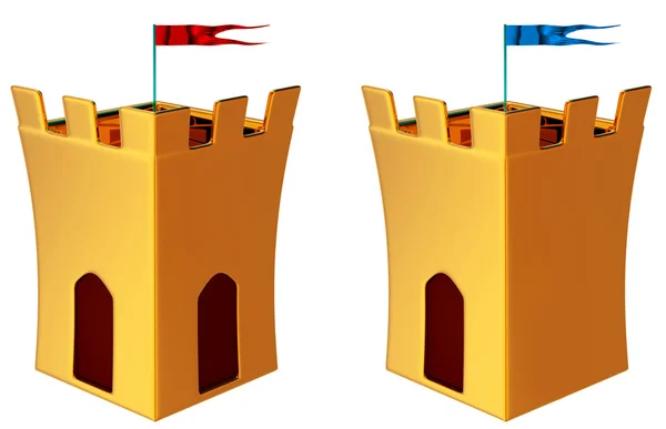 Towers with flags — Stock Photo, Image