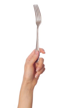 çatal tutan kadın