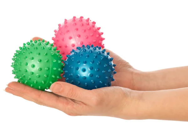 Three colored massage balls — Stock Photo, Image